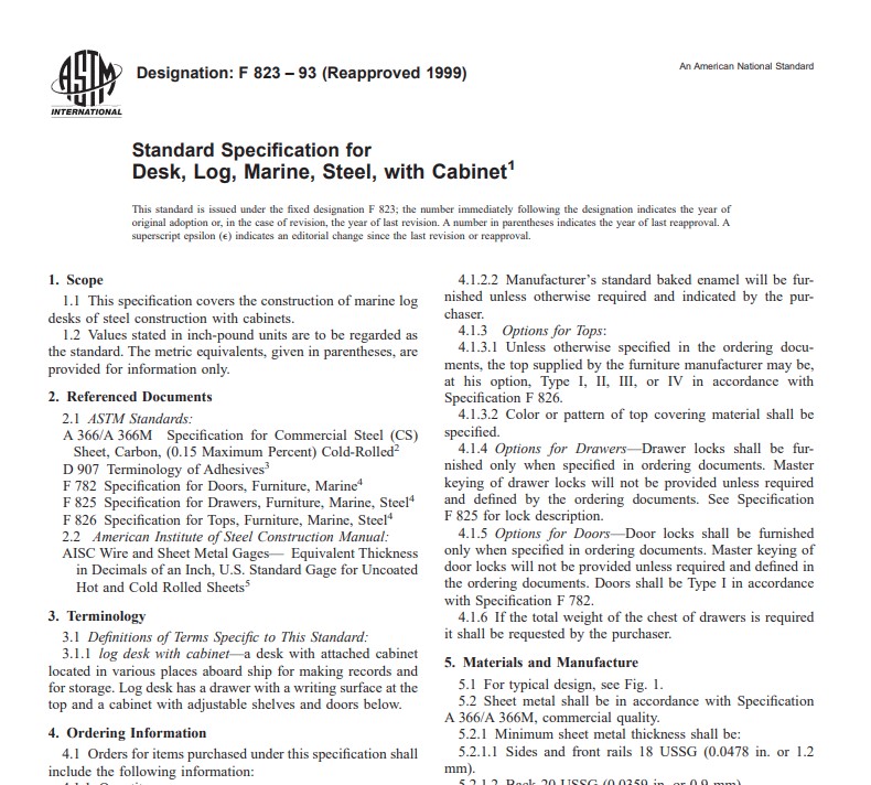 Astm F 823 – 93 (Reapproved 1999)  Pdf free download